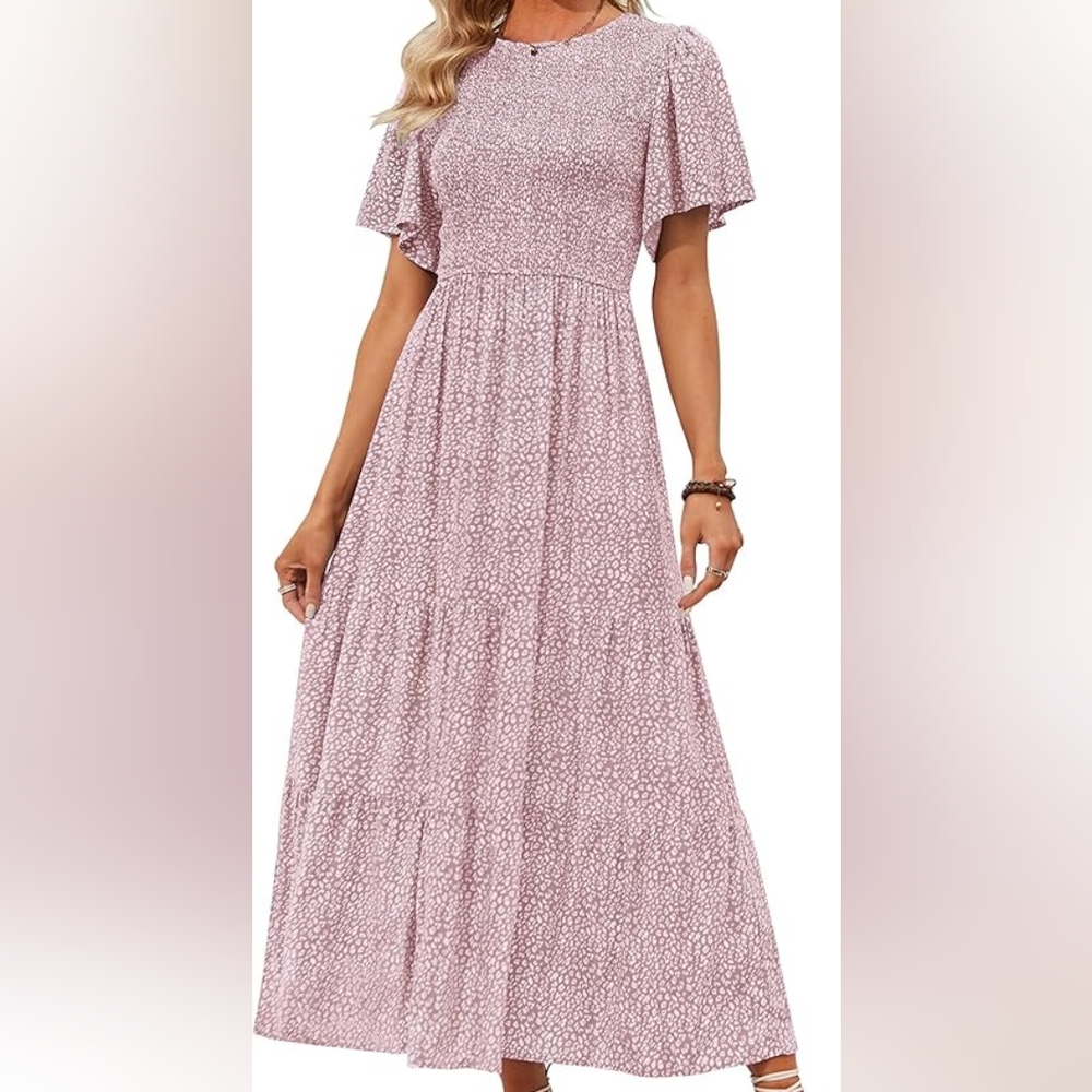 Pink Patterned Maxi Dress